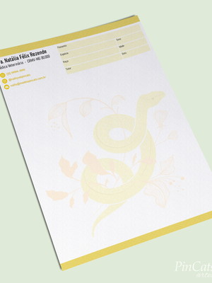 Modelo de receituário vet snake - amarelo (arte digital)