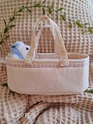 Bolsa berço de tecido para bichos de 22 cm