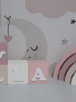 Kit 8 cubos + arco iris mdf