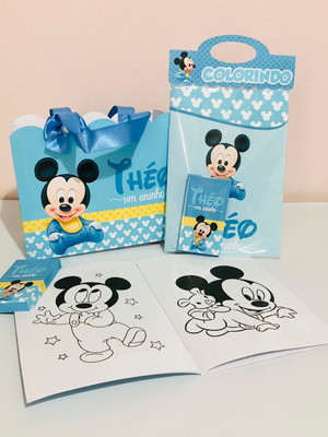 Kit colorir com sacolinhas mickey baby
