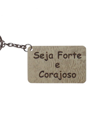 Kit com 20 chaveiros seja forte e corajoso mdf 3mm