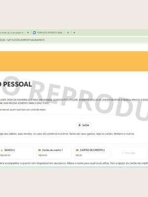 Template notion - finanças pessoais