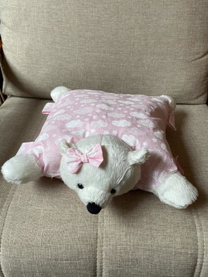 Almofada urso rosa