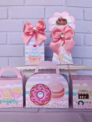 Kit personalizados confeitaria, mundo dos doces (20 caixas)