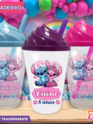 Copo chantilly personalizado stitch & angel mod. 2 - 300 ml
