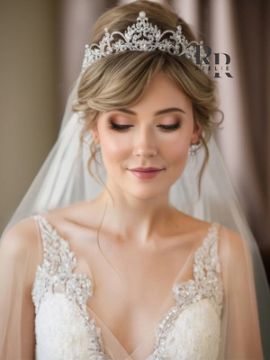 Coroa de noiva tiara luxuosa banho de prata casamento