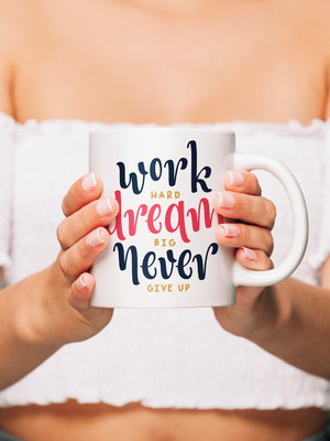 Caneca trabalho duro sonho grande | beecase