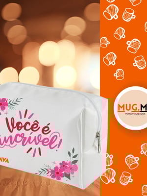 Necessaire em poliéster personalizado 13x5x20cm
