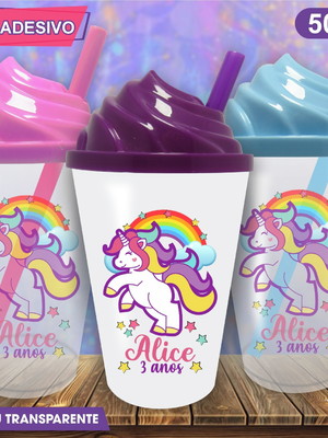 Copo chantilly personalizado unicórnio - 500 ml