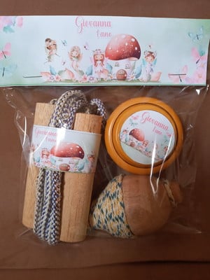 Kit pião, corda, ioiô fadas