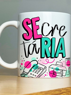 Caneca de cerâmica profissão secretário(a)