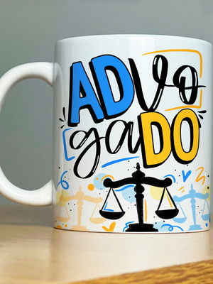 Caneca de cerâmica profissão advogado (a)
