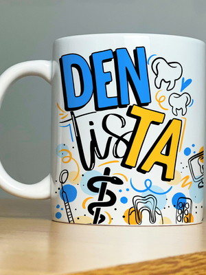 Caneca de cerâmica profissão dentista