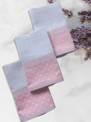 Trio fraldas de boca personalizadas -mini coroa