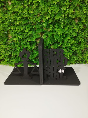 Aparador de livros profissão em mdf preto 6mm