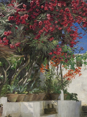 Quadro clássico de peder severin kroyer - flores de oleandro
