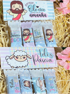 Lapela com balas personalizadas páscoa