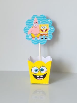 Cachepô bob esponja (centro de mesa)