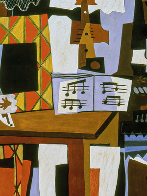 Quadro clássico de pablo ruiz picasso - nós, músicos. 1921.