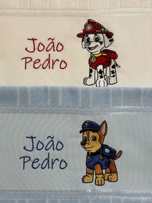Toalha bordada patrulha canina personalizada - 1 unidade