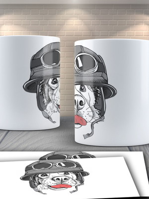 Caneca cachorro com capacete