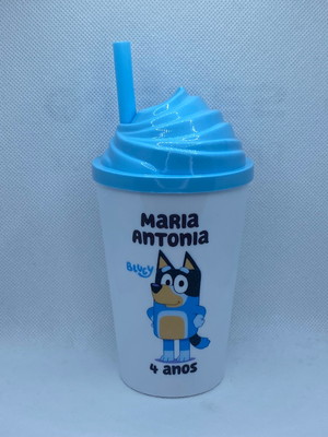 Copo chantilly twister 300ml personalizado bluey