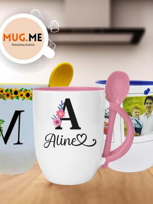 Caneca personalizada com colher