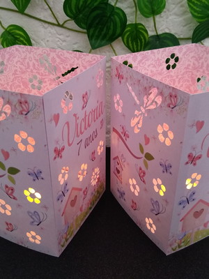 Lant. jardim encantado s/ vela de led