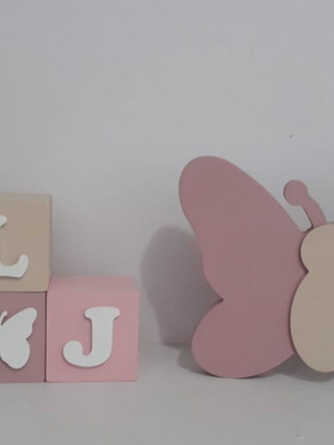 Kit 8 cubos + borboleta mdf