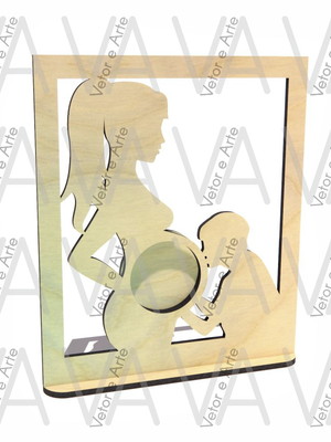 Vetor, pregnant, cnc laser