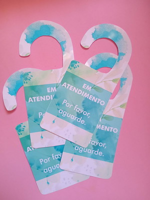 Plaquinhas para maçaneta