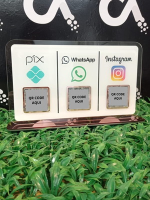 Placa pix instagram wifi qr code personalizada