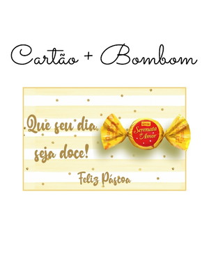 Cartão personalizado de páscoa com bombom (15 unidades)