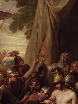 Quadro clássico de benjamin west - a morte de epaminondas.