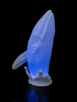 Luminária de mesa baleia low poly design exclusivo com led