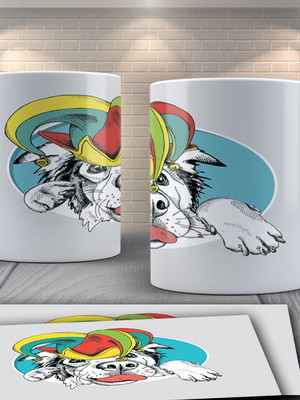 Caneca cachorro palhaço