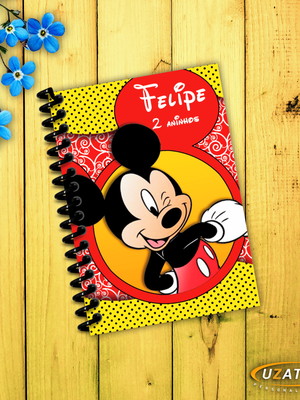 Caderninhos com capa e folhas personalizadas - mickey