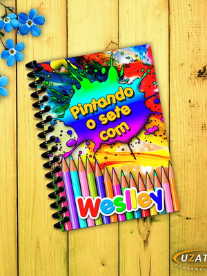 Caderninhos com capa e folhas personalizadas-pintando o sete