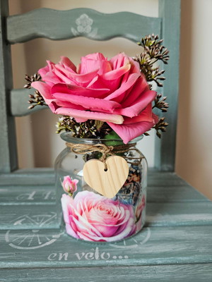 Vaso com rosas grande