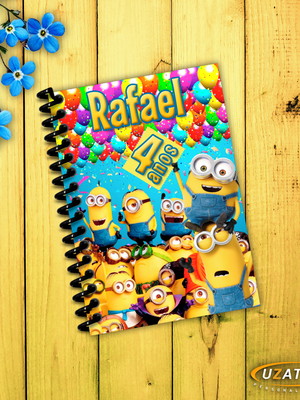 Caderninhos com capa e folhas personalizadas - minions