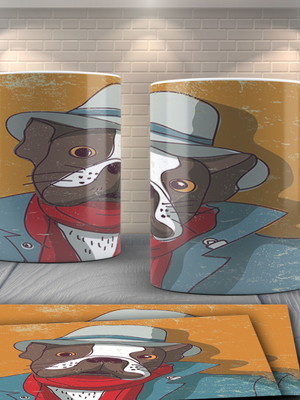 Caneca cachorro divertido de chapéu