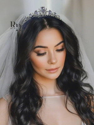 Coroa de noiva tiara de prata casamento debutante 15 anos