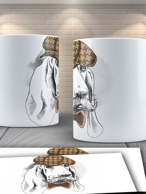Caneca cachorro de boina