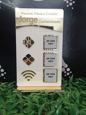 Placa pix instagram wifi qr code personalizada