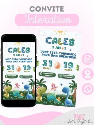 Convite interativo dino baby