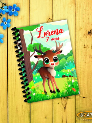 Caderninhos com capa e folhas personalizadas - rena