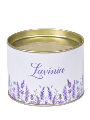Lata 7x5 personalizada para lembranças lavanda