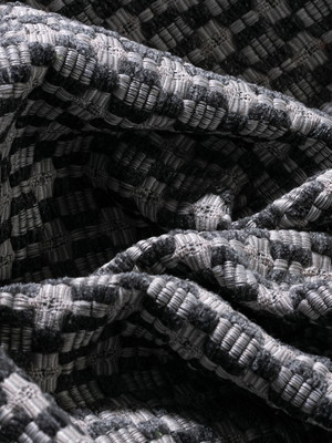4 metros do tecido chenille jacquard trelica cinza (400152-1