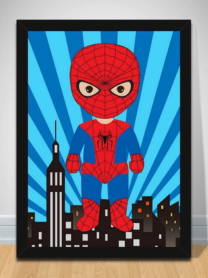 Quadro homem aranha infantil 33x24cm - a953
