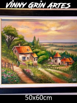 Paisagem quadro pintura óleo
